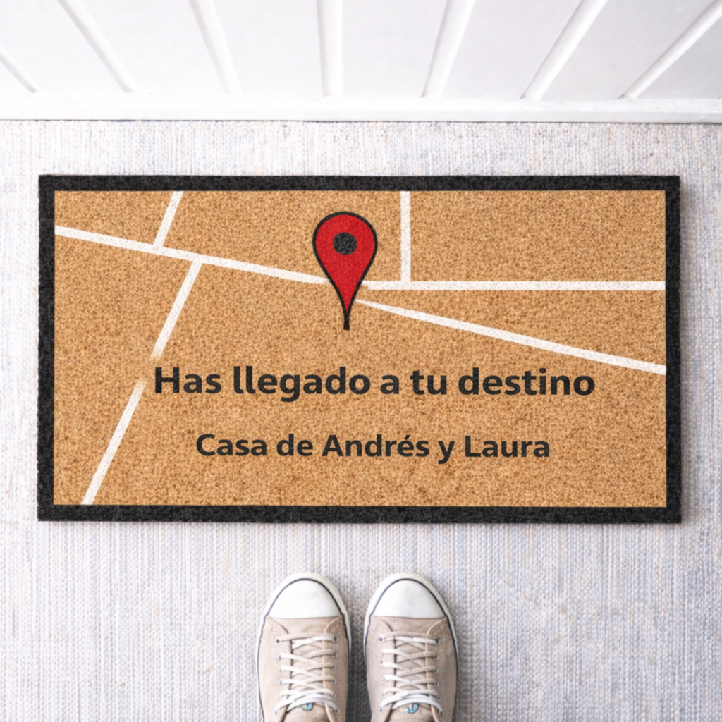 Felpudo Personalizado "Has llegado a tu destino" personalizado con nombre